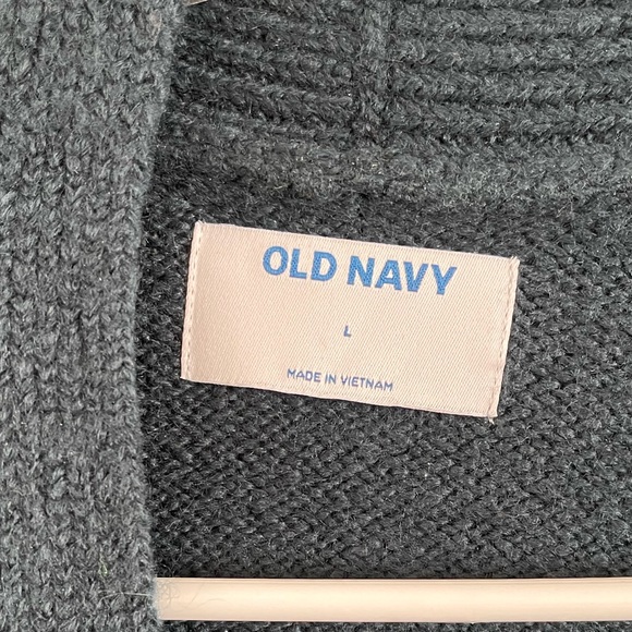 Old Navy Open-Front Longline Cardigan— with Pockets! Dark Blue/Green, Size L. - Picture 2 of 5